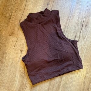 Klassy Network Chocolate Sleeveless Crop Top